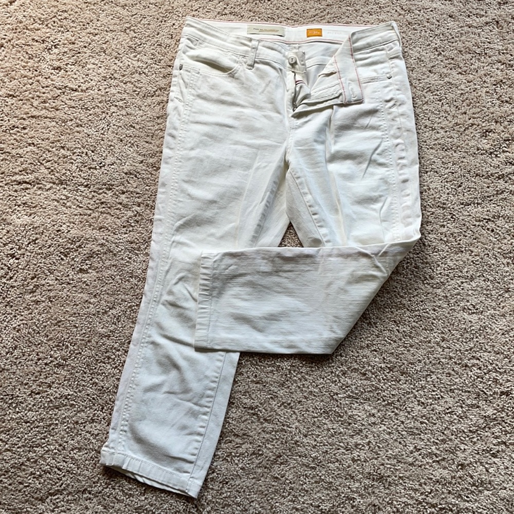 Pilcro and the Letterpress Cropped White Denim